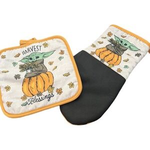 Star Wars Oven Mitt & Potholder Set Baby Yoda The Mandalorian Thanksgiving Fall